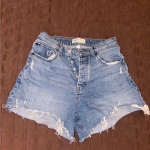 Abercrombie & Fitch Curve Love Shorts Distressed Cut-Off Style
